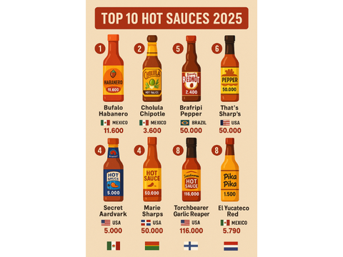 Top 10 Hot Sauces 2025: Die besten Saucen aus aller Welt