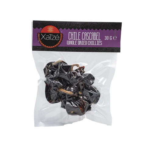 Xatze Cascabel Chili, ganze getrocknete Chilis, 30g Packung, perfekt für Salsas und mexikanische Gerichte.