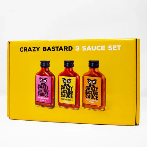 Crazy Bastard 3 x Bestseller Geschenkset – Unsere beliebtesten Saucen, 3x100ml