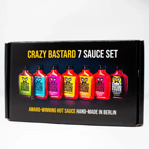 Crazy Bastard 7 x Alle Hot Sauces Set – Vollständige Sammlung, 7x100ml