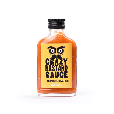 Crazy Bastard Sauce mit Habanero und Tomatillo, 100ml, würzig-scharfe Soße mit mexikanischem Flair.