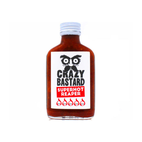 Crazy Bastard Sauce Superhot Reaper, 100ml, extrem scharfe Soße mit Carolina Reaper Chilis für echte Schärfe-Enthusiasten.