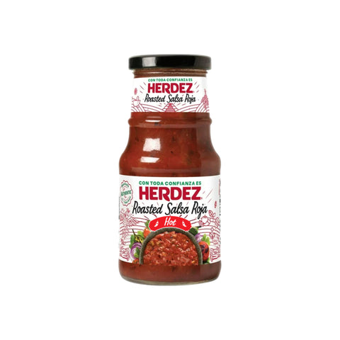 Herdez Roasted Salsa Roja, 240g, würzige rote Salsa aus gerösteten Tomaten und Chilis, perfekt für authentische mexikanische Gerichte.