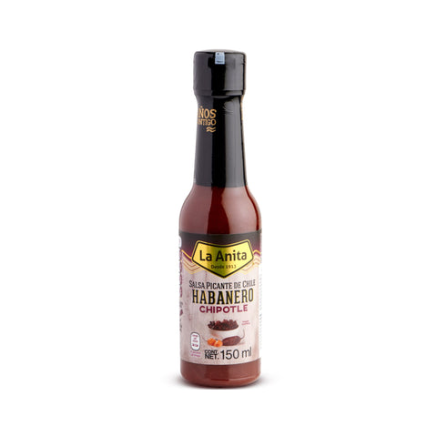 La Anita Habanero Chipotle Salsa, 150ml, rauchige mexikanische Chipotle-Habanero-Sauce, ideal für BBQ.