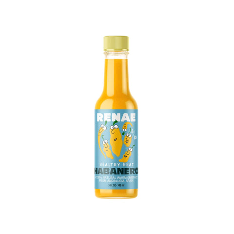 Renae Healthy Heat Habanero Hot Sauce, 148ml, fruchtig-scharfe Habanero-Sauce, 6/10 Schärfegrad.