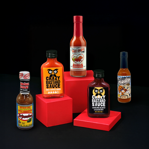 Sweet Heat Lovers Set – 5 fruchtig-scharfe Hot Sauces mit Ghost Pepper, Carolina Reaper & Habanero