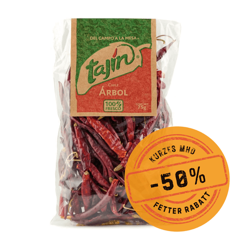 Tajin Arbol Chili – Getrocknet & scharf, 75g - kurzes MHD