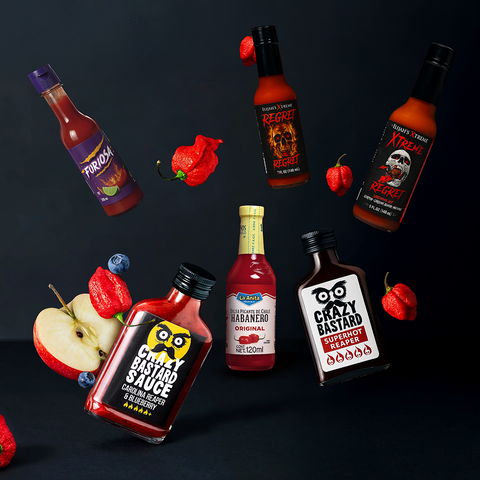 Tongue Destroyer Set – 6 ultra scharfe Saucen mit Carolina Reaper, Ghost Pepper & Co.