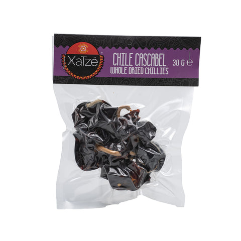 Xatze Chile Cascabel, ganze getrocknete Chilis, 30g Packung, perfekt für Salsas und mexikanische Gerichte.