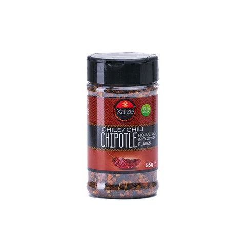 Xatze Chipotle Chili Flocken, 85g, getrocknete und rauchige Chili-Flocken für intensive Schärfe.