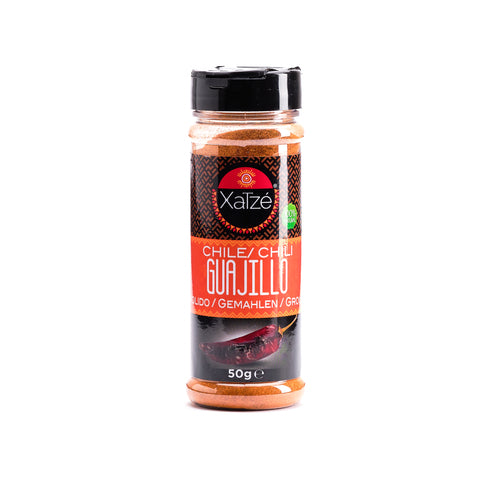 Xatze Guajillo Chili Pulver, 50g, 100% natürliches, gemahlenes Guajillo-Chili, ideal für authentische mexikanische Rezepte.