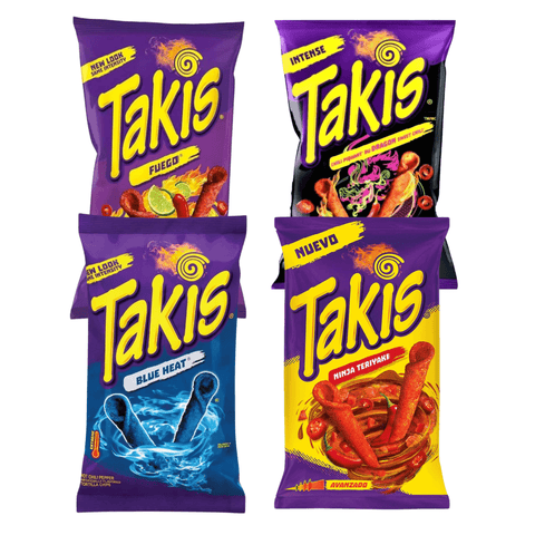 Takis Probierpaket – 4 Sorten feuriger Crunch für echte Schärfe-Fans!